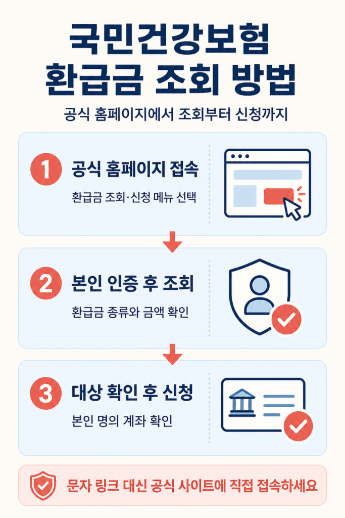 국민건강보험 환급금 조회와 신청 방법 3단계