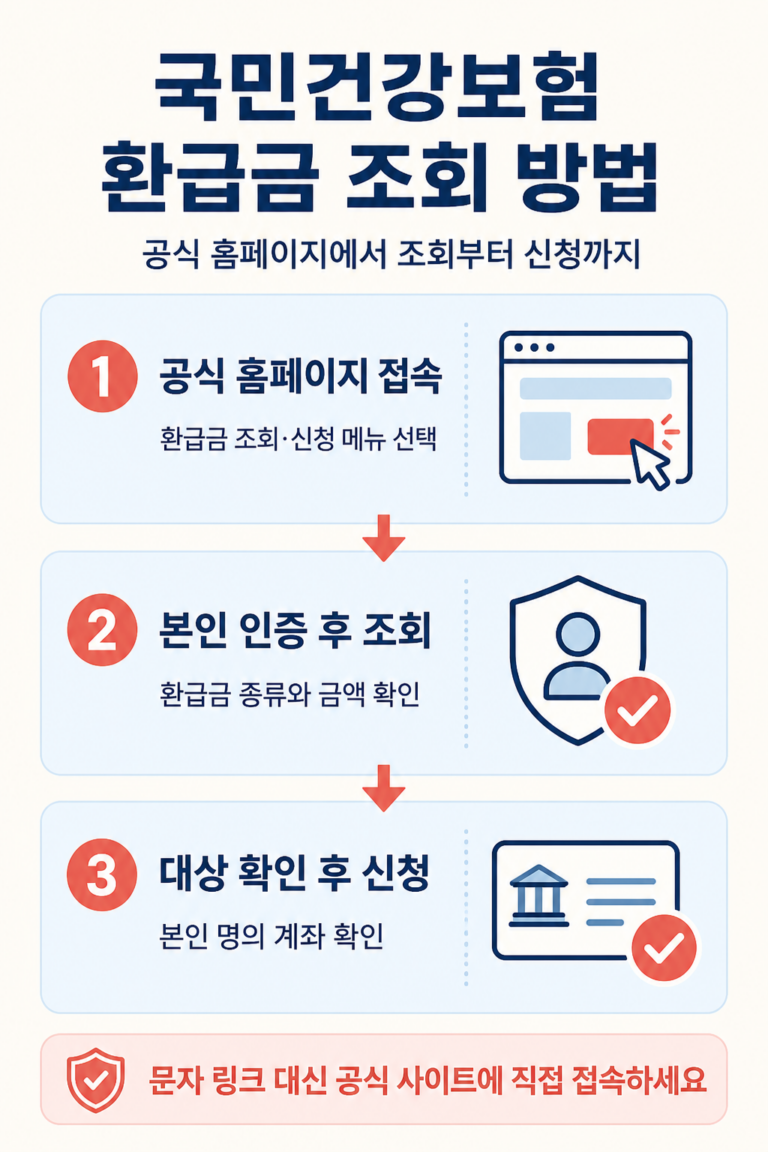 국민건강보험 환급금 조회와 신청 방법 3단계