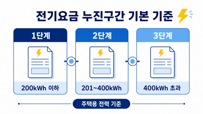 전기요금 누진구간 200kWh 400kWh 기준 안내