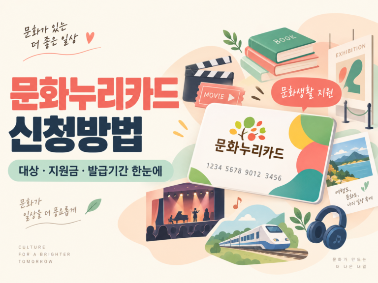 문화누리카드 신청방법을 한눈에 정리한 안내 이미지