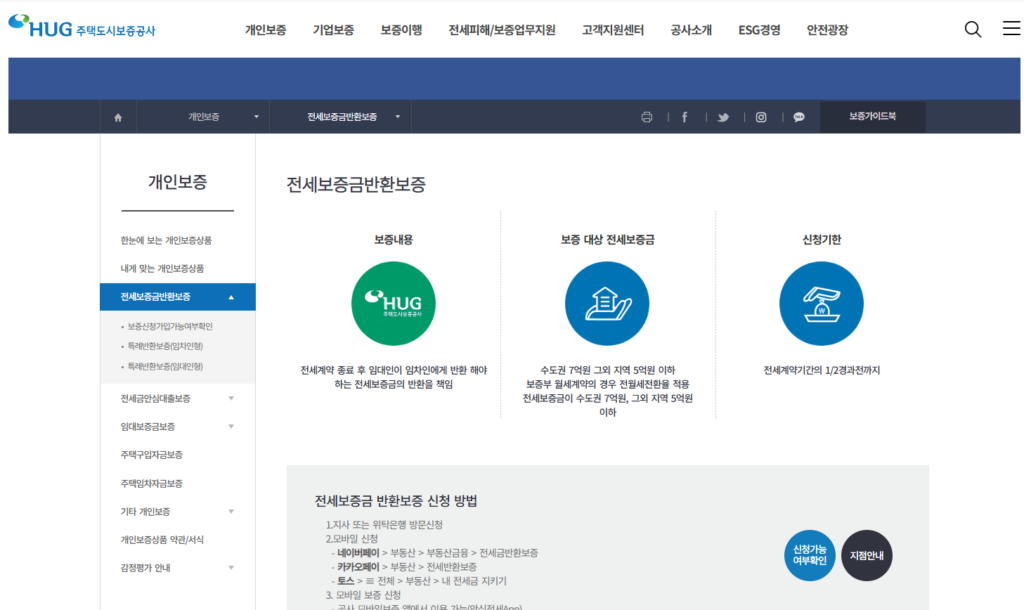 전세보증금 반환보증 가입방법 신청기한과 보증금 한도 안내